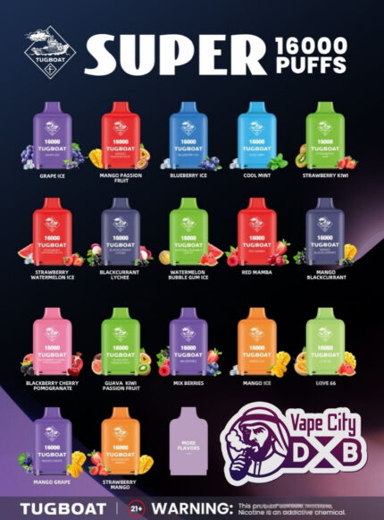 Tugboat Super 16000 Puffs Vape Pod – Disposable Vape Dubai
